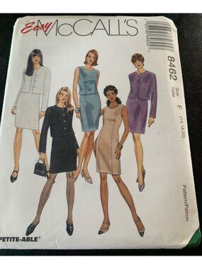 McCall's Misses Dress Shirt Coat Skirt Sewing Pattern Size 16 18 20 8462 Uncut